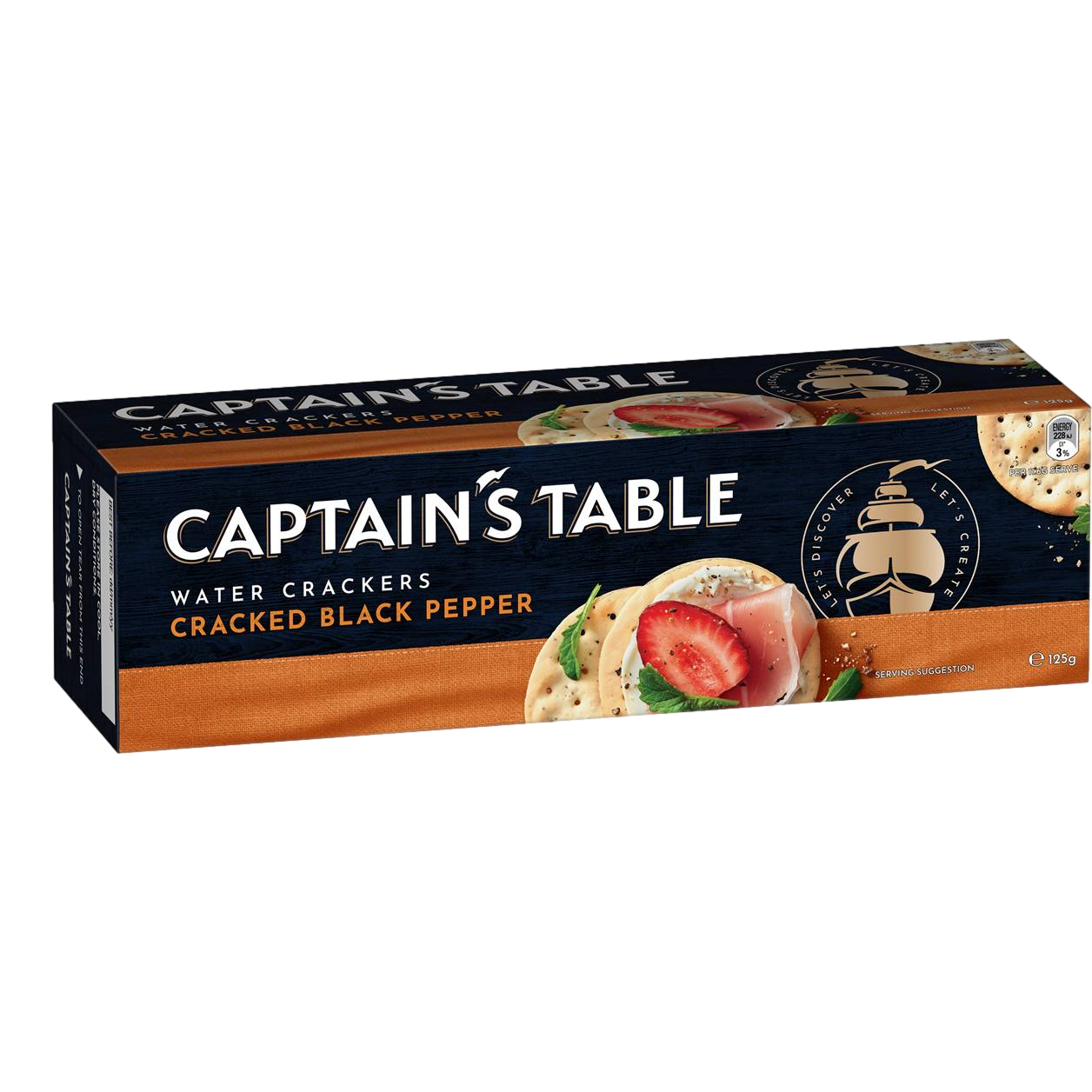 Captain's Table Water Crackers Pepper 125g