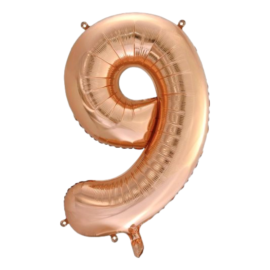 Alpen Balloon Number 9 Rose Gold 86cm