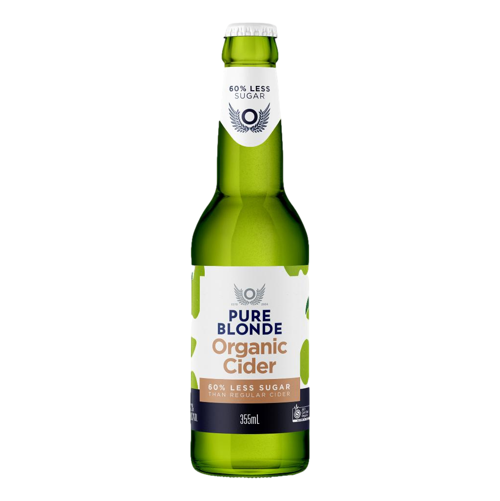 Pure Blonde Organic Apple Cider 355ml Bottle Single