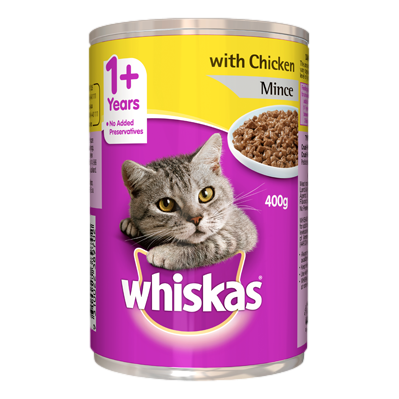Whiskas Wet Cat Food with Chicken Mince 400g