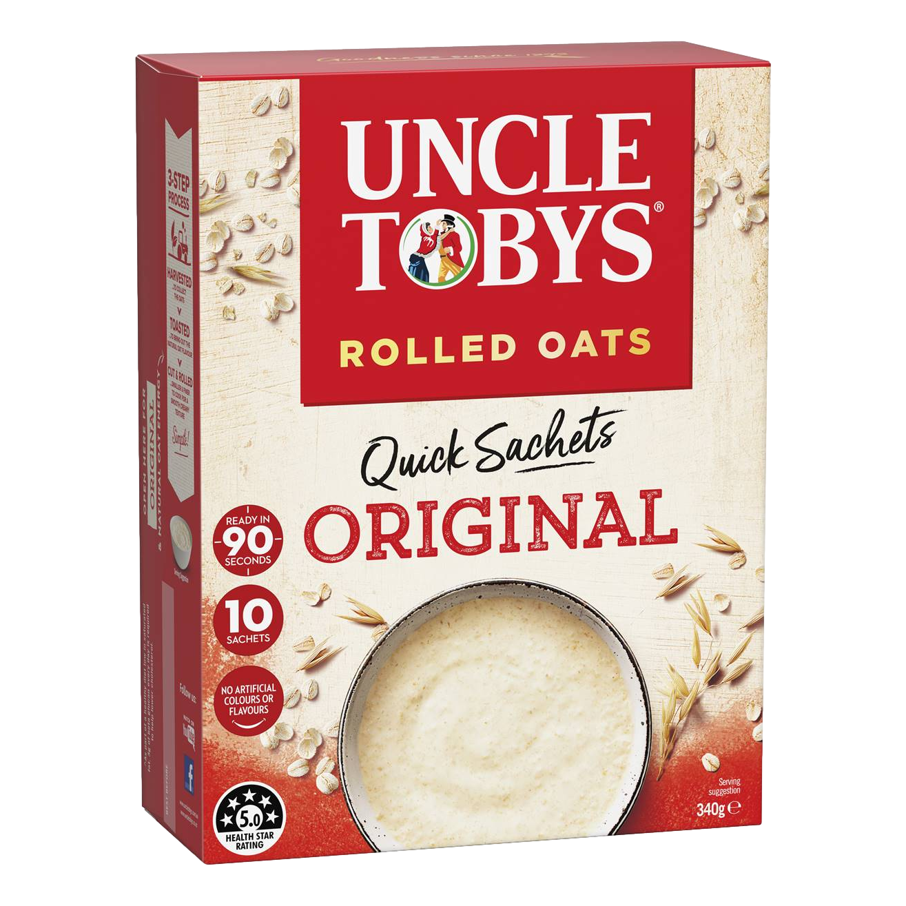 Uncle Tobys Rolled Oats Quick Sachets 340g