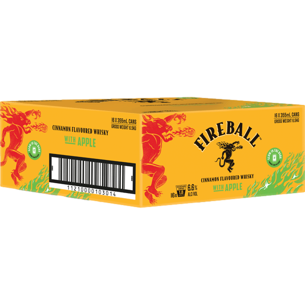 Fireball Cinnamon Whisky & Apple 6.6% 355ml Can Case of 16