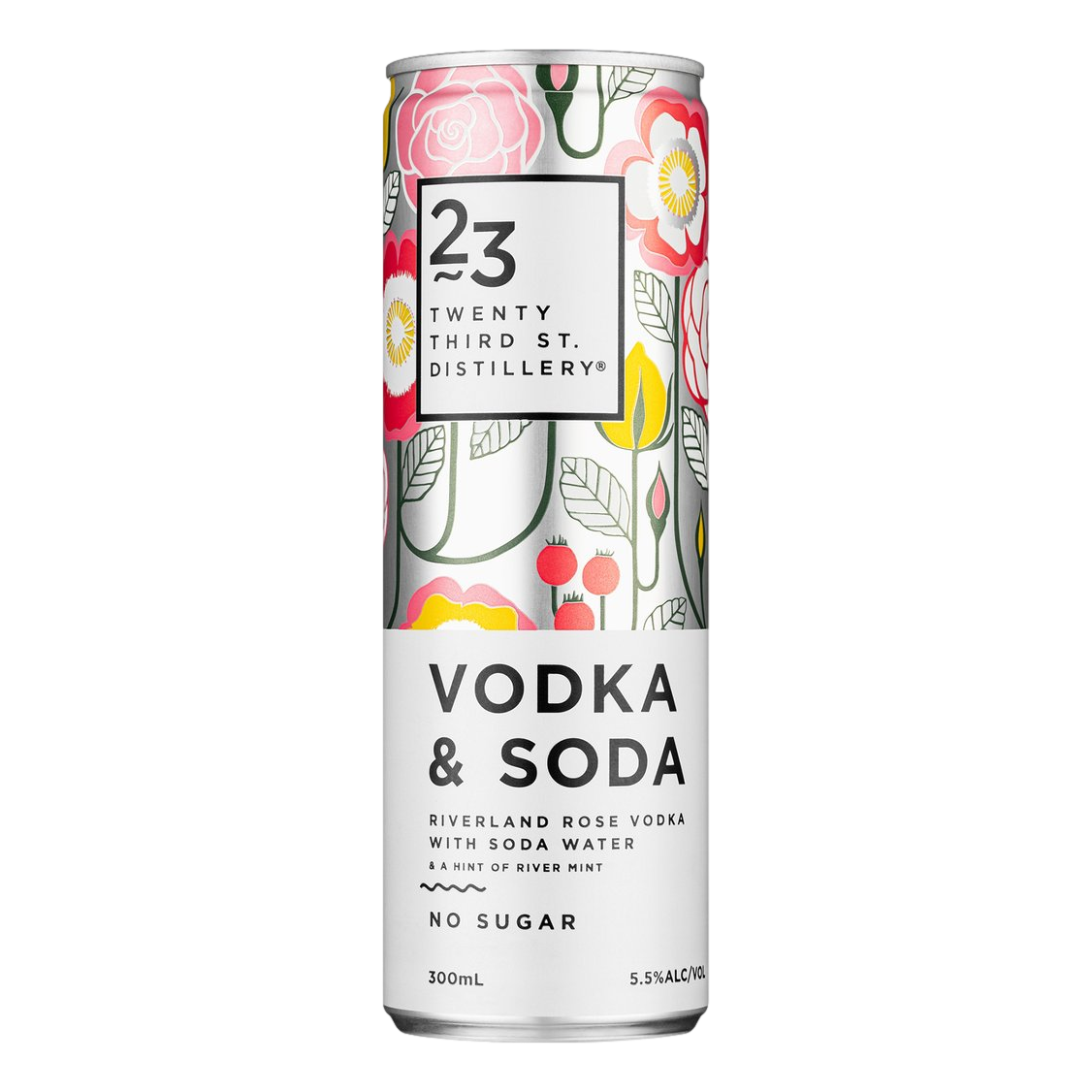 23rd Street Distillery Rose Vodka & Soda 300ml Can Single