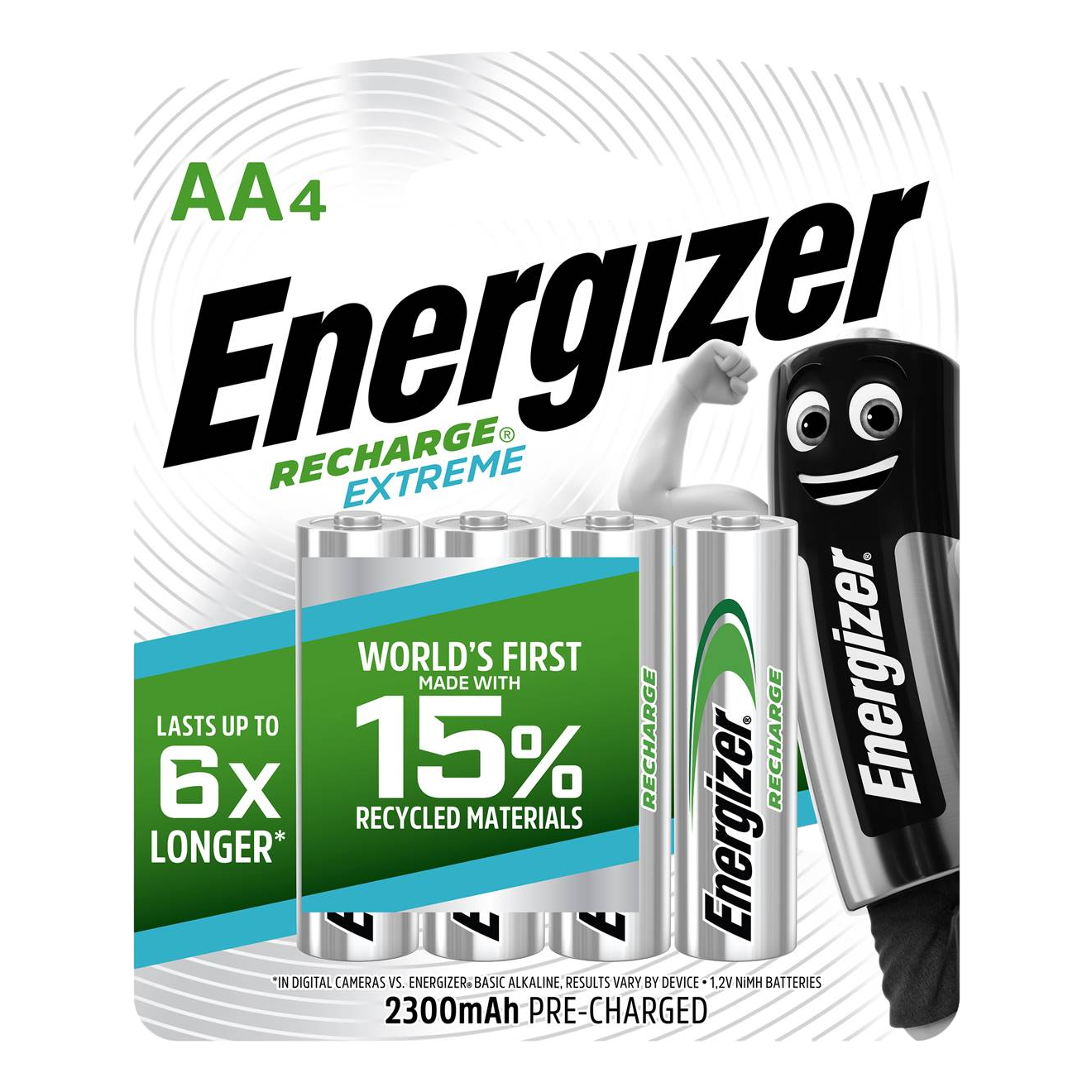 Energizer Rechargeable Battery Extreme AA 2300mAh NiMH 4 Pack