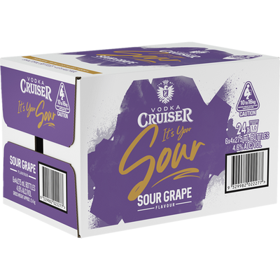 Vodka Cruiser Sour Grape 275ml Bottle Case of 24