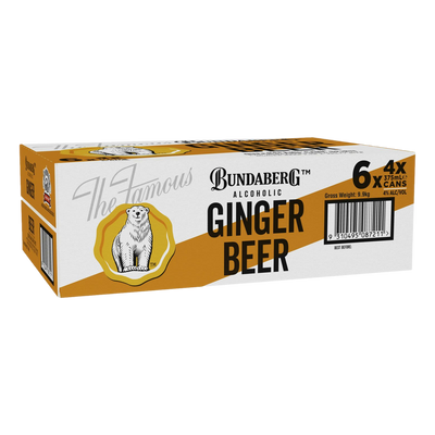 Bundaberg Alcoholic Ginger Beer 375ml Can Case of 24