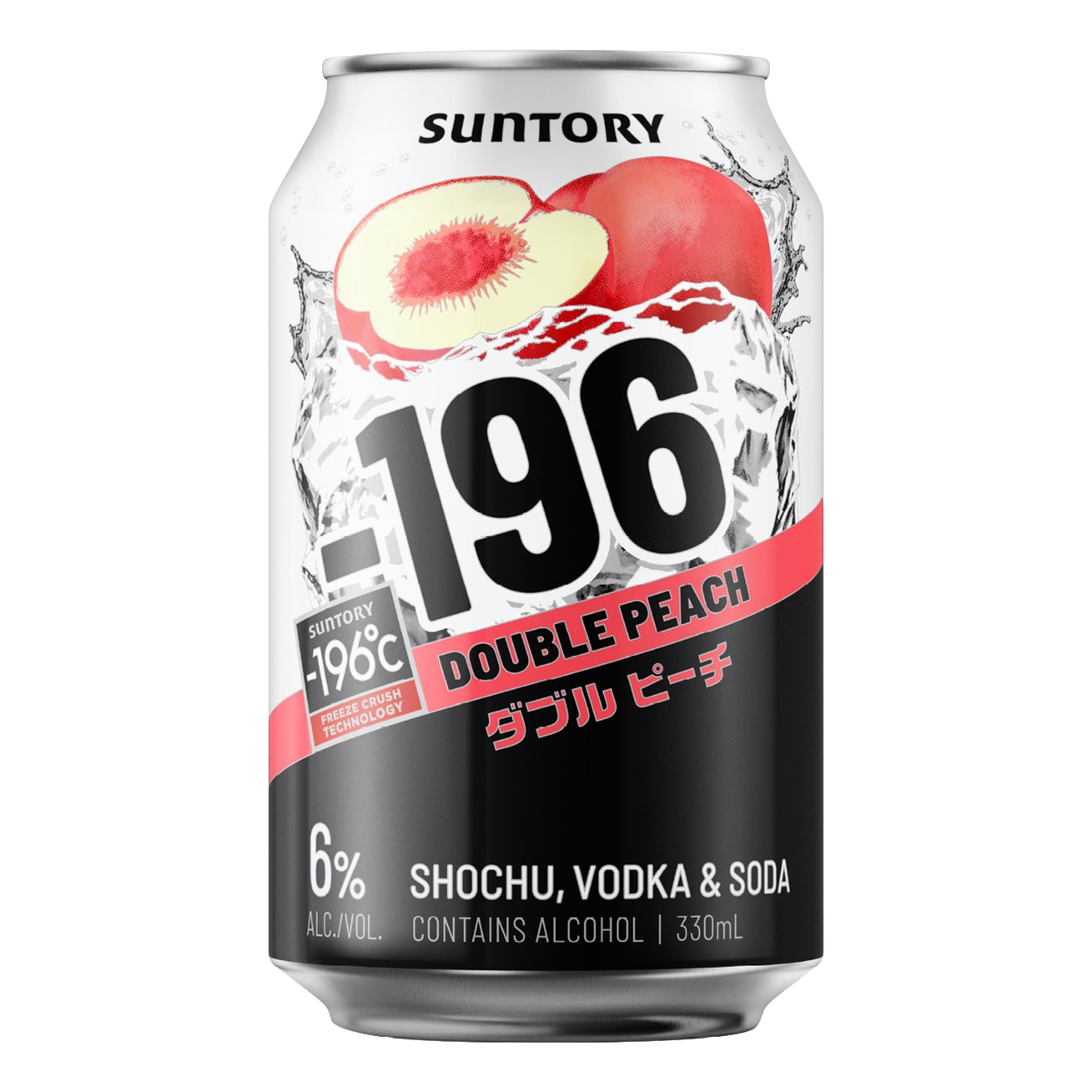 Suntory -196 Double Peach Shochu Vodka Soda 330ml Can Single