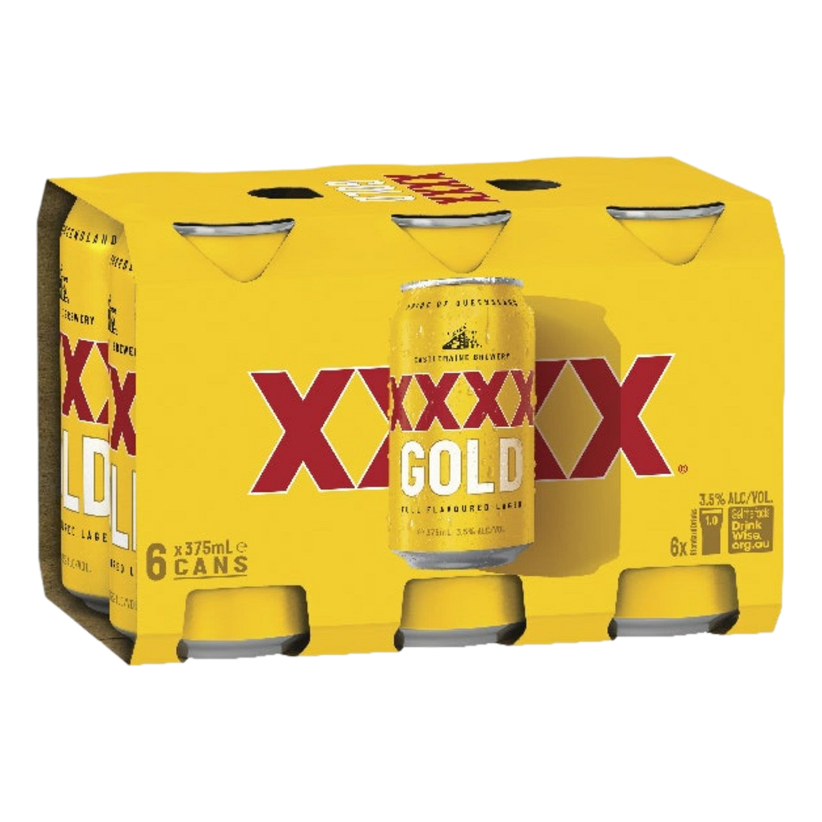 XXXX Gold Lager 375ml Can 6 Pack