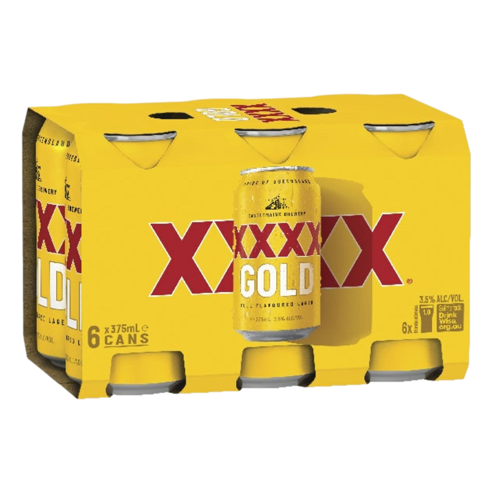 XXXX Gold Lager 375ml Can 6 Pack