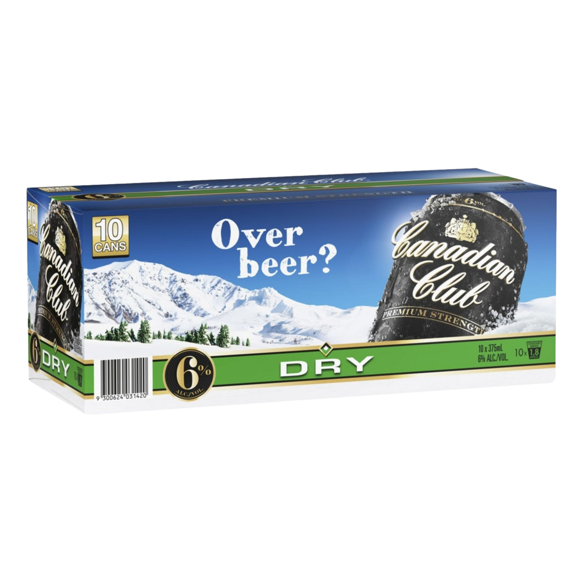 Canadian Club Whisky & Dry 375ml Can 10 Pack