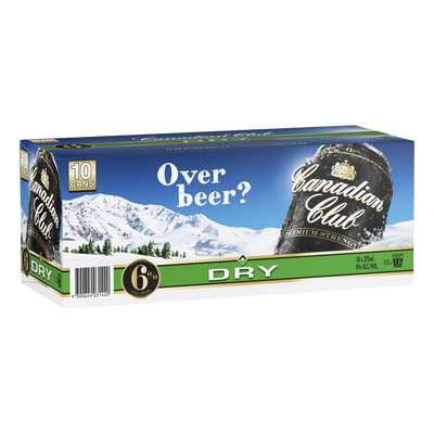 Canadian Club Whisky & Dry 375ml Can 10 Pack