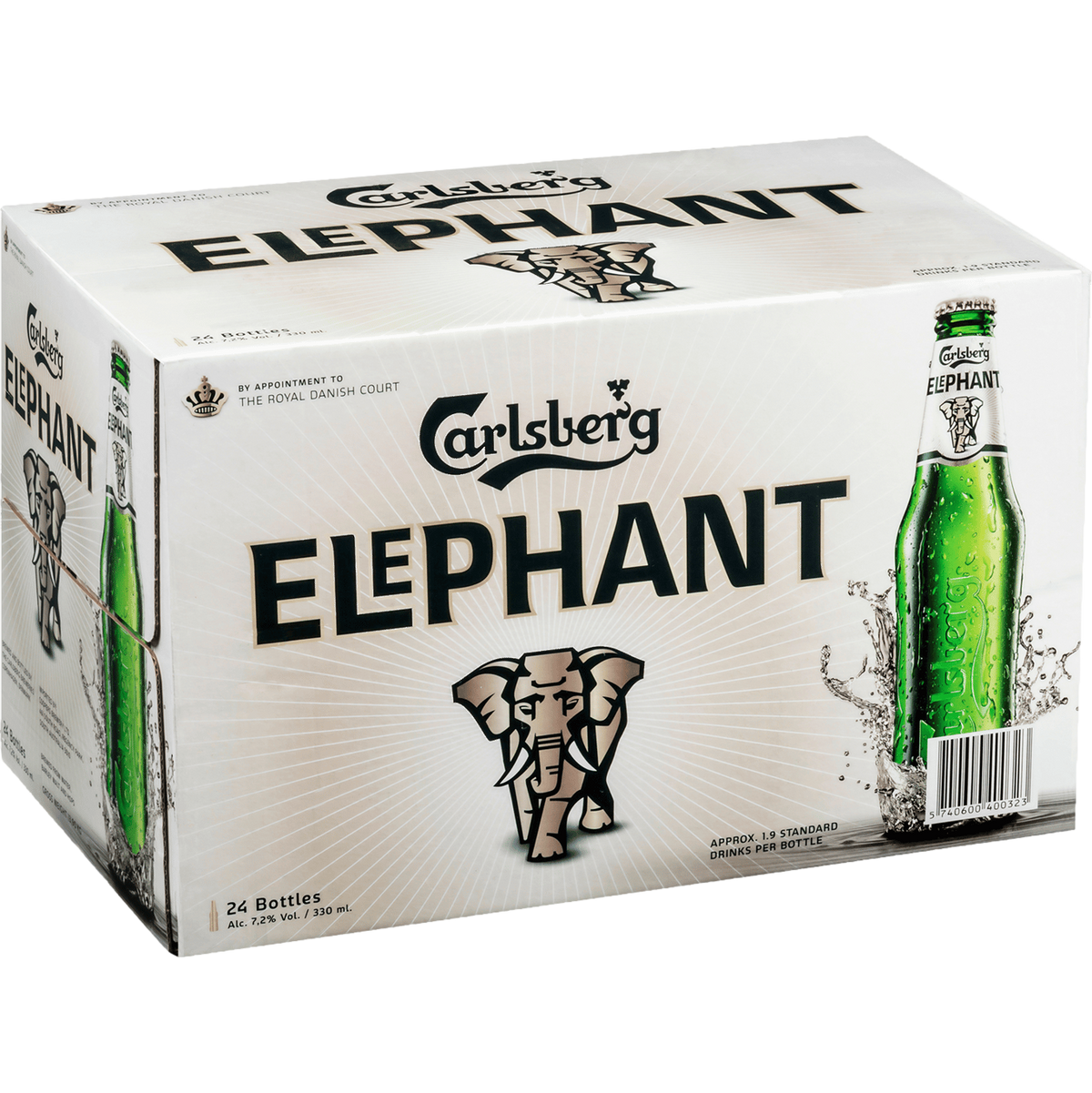 Carlsberg Elephant Strong Lager 7.2% 330ml Bottle Case of 24