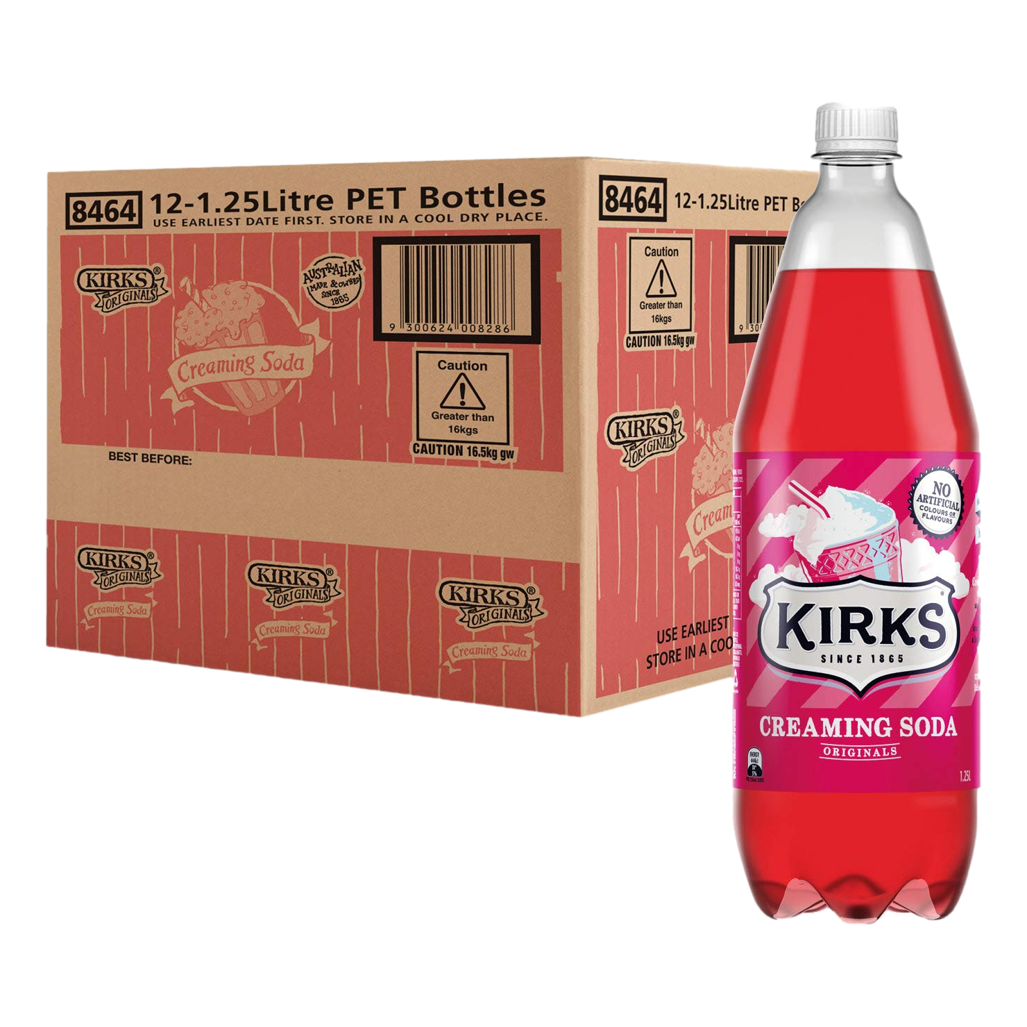 Kirks Creaming Soda 1.25L Bottle Case of 12