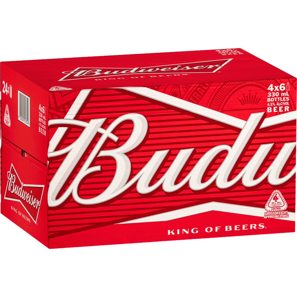 Budweiser Lager 330ml Bottle Case of 24