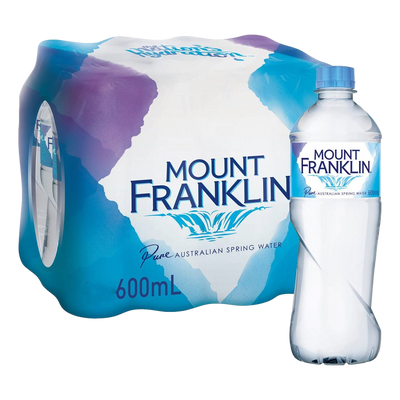 Mount Franklin Spring Water 600ml Bottle Case of 24