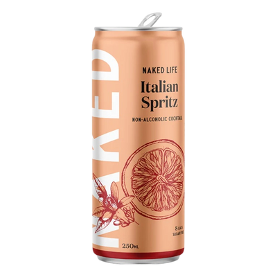 Naked Life Non-Alcoholic Italian Spritz 250ml Can 4 Pack