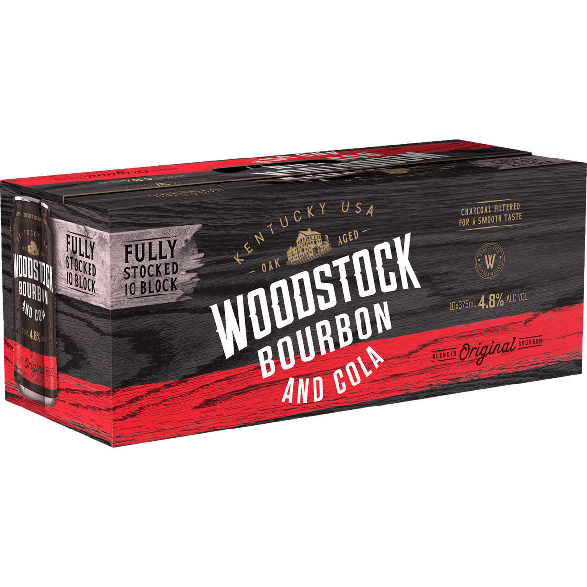 Woodstock Bourbon & Cola 4.8% 375ml Can 10 Pack