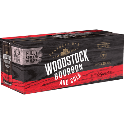 Woodstock Bourbon & Cola 4.8% 375ml Can 10 Pack