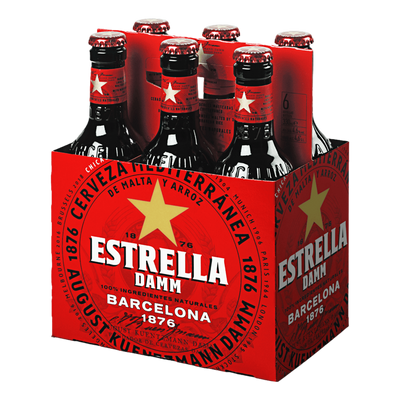 Estrella Damm Lager 330ml Bottle 6 Pack