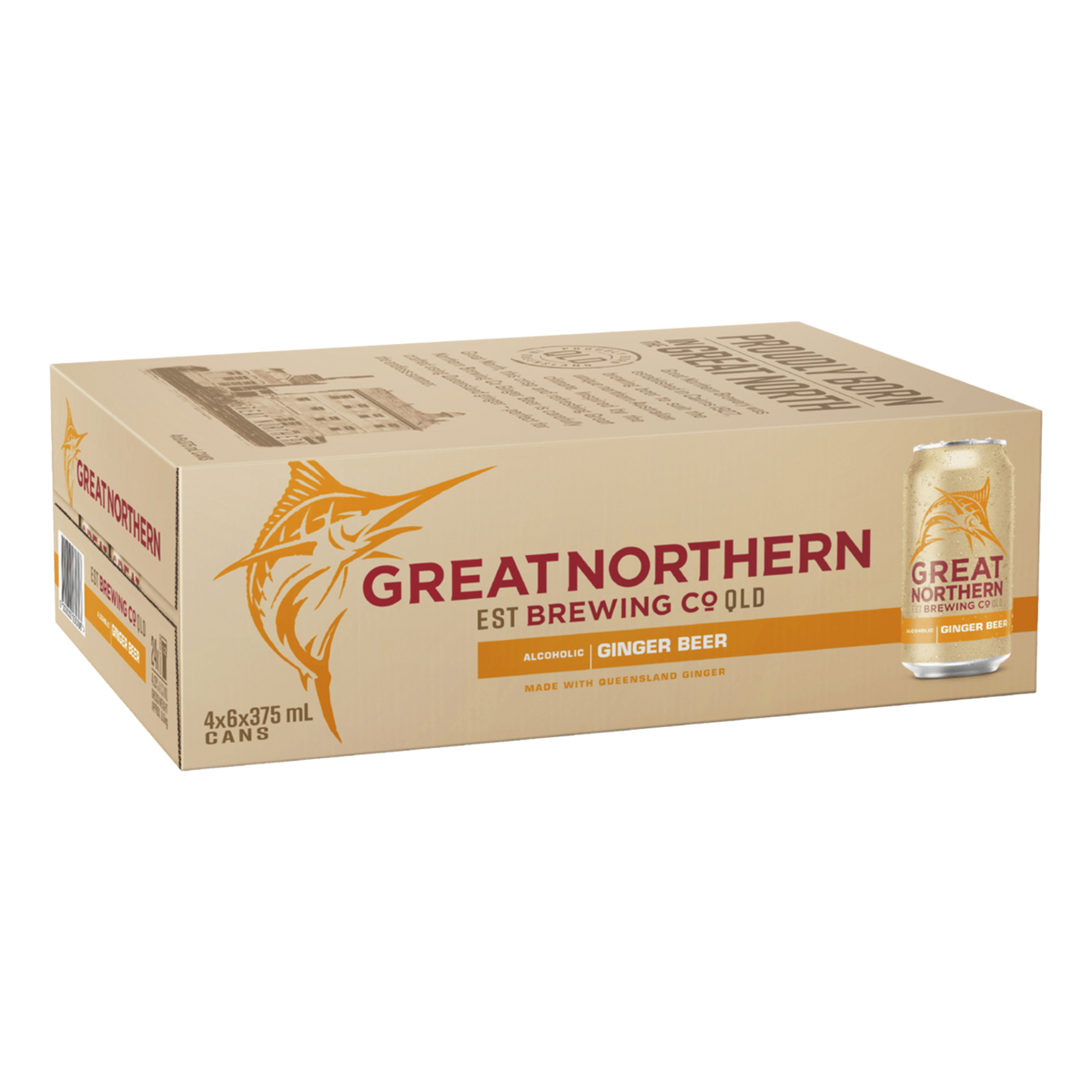 Great Northern Alcoholic Ginger Beer 375ml Can Case of 24