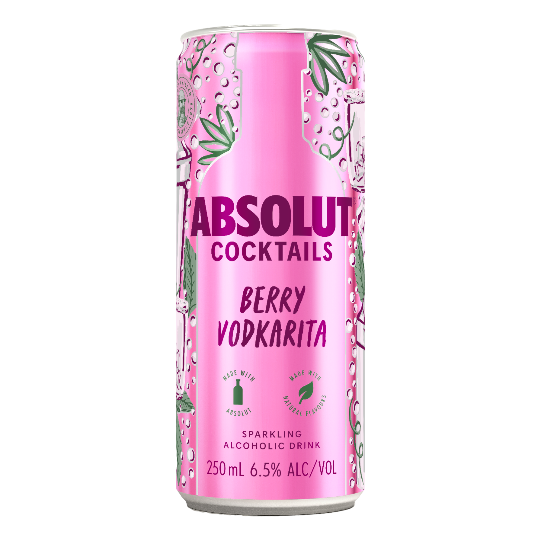 Absolut Cocktails Berry Vodkarita 6.5% 250ml Can Single