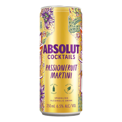 Absolut Cocktails Passionfruit Martini 6.5% 250ml Can 4 Pack