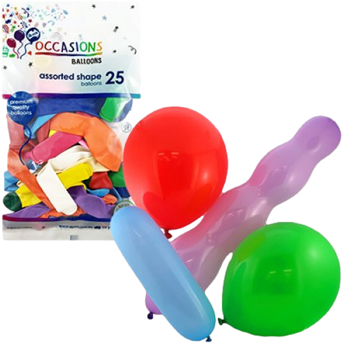 Alpen Balloon Assorted Shapes 25 Pack
