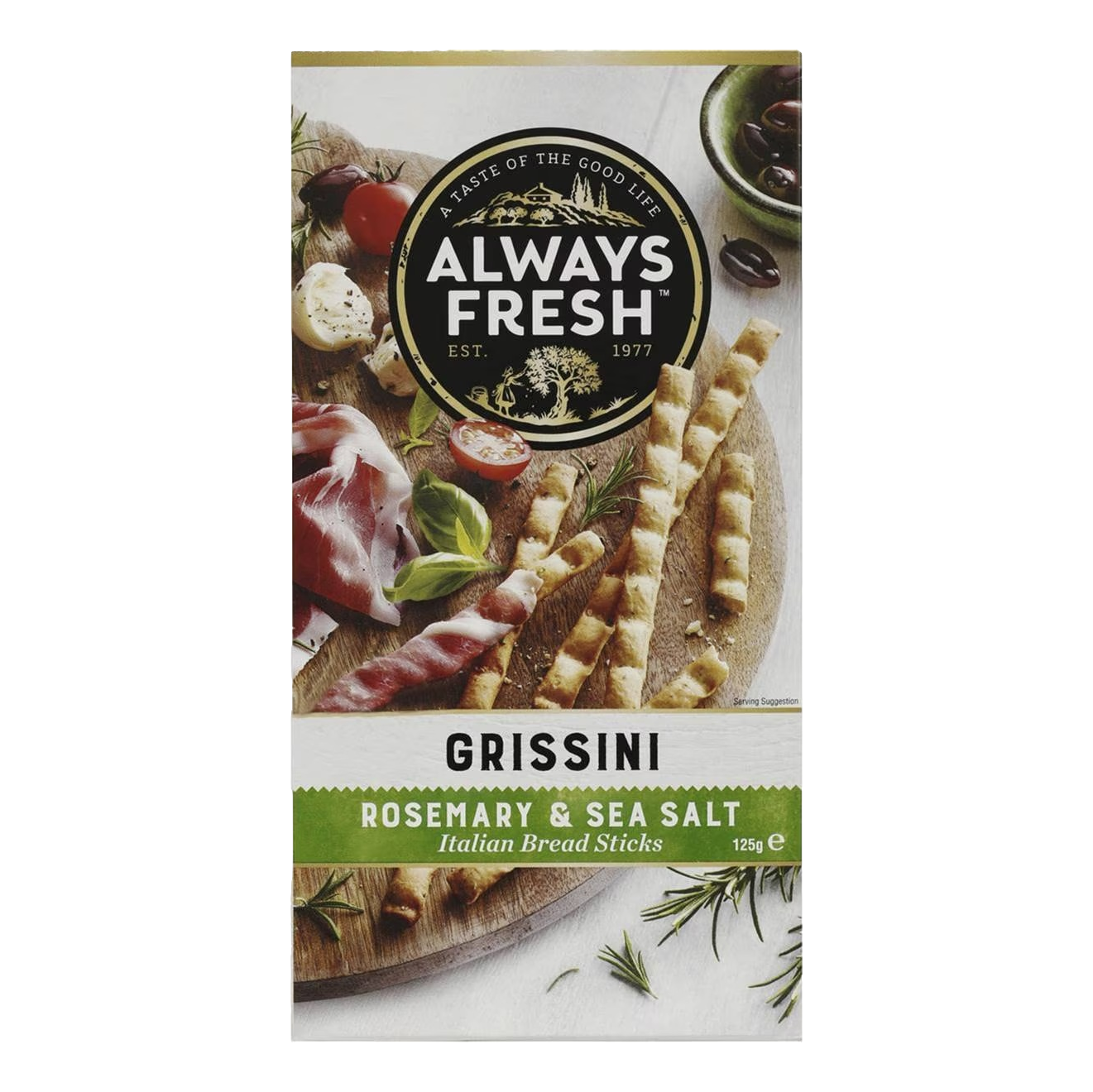Always Fresh Grissini Rosemary & Sea Salt Italian Bread Sticks 125g