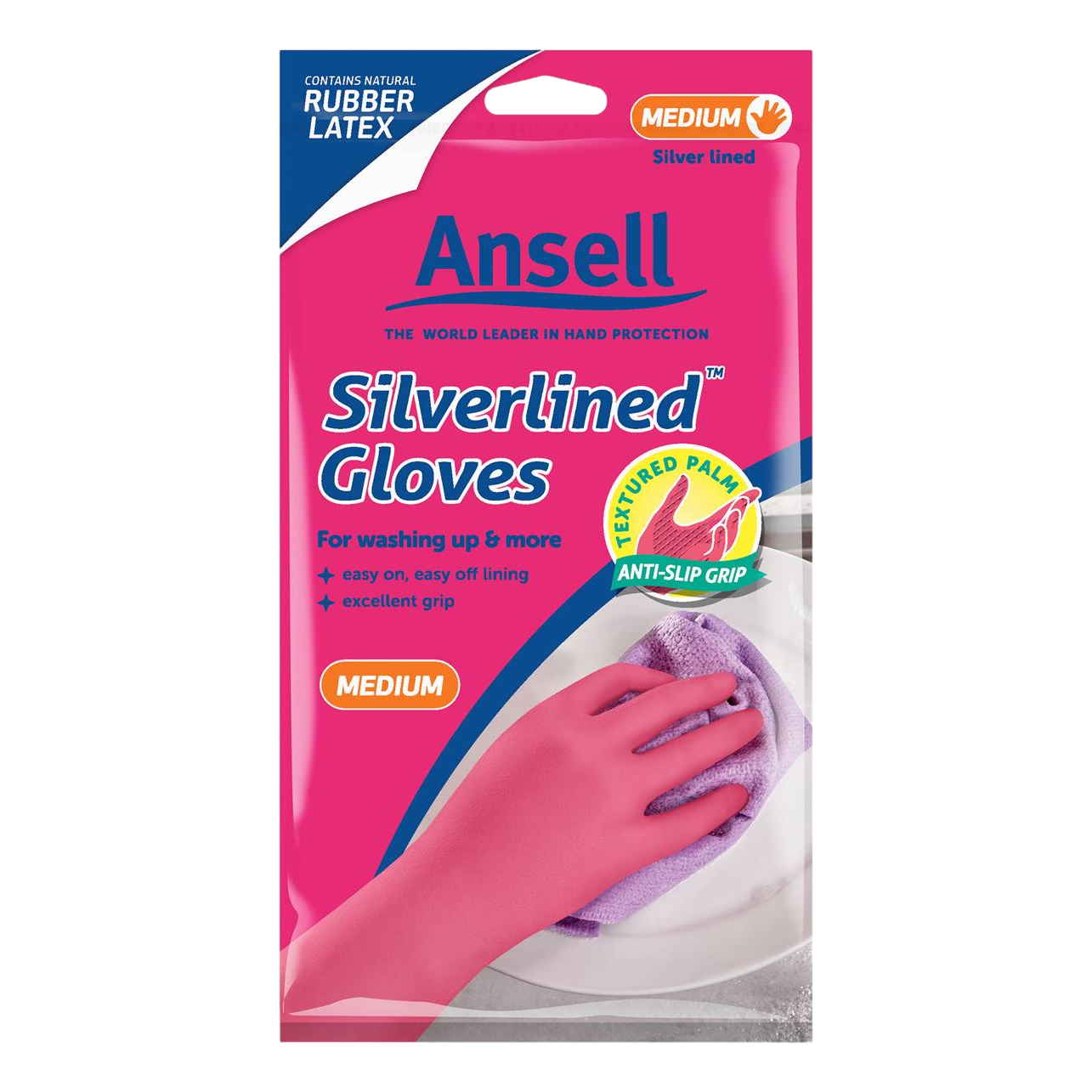 Ansell Rubber Gloves Silverlined Medium 1 Pair