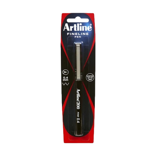 Artline 200 Fineline Black Pen 0.4mm