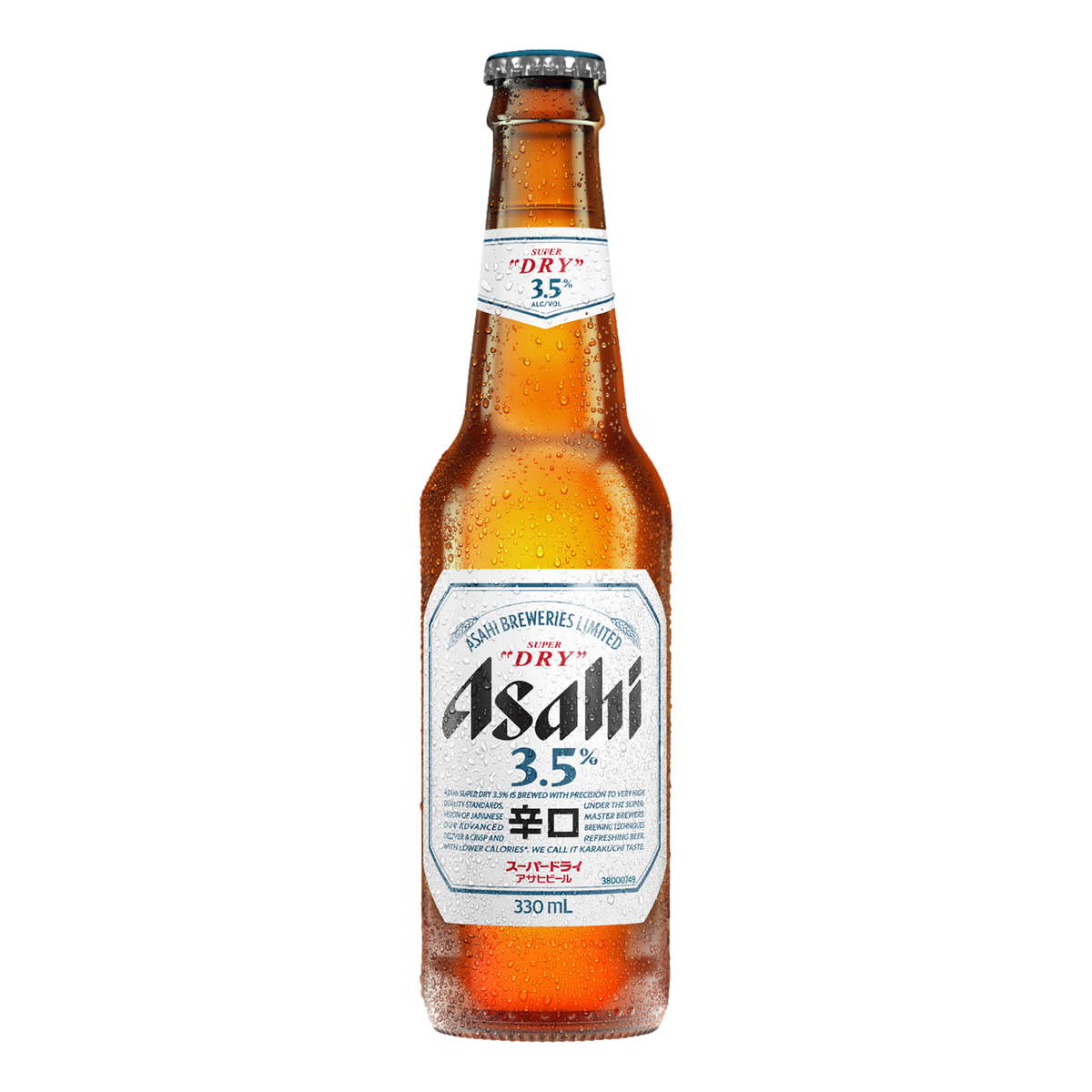 Asahi Super Dry Lager 3.5% 330ml Bottle Single