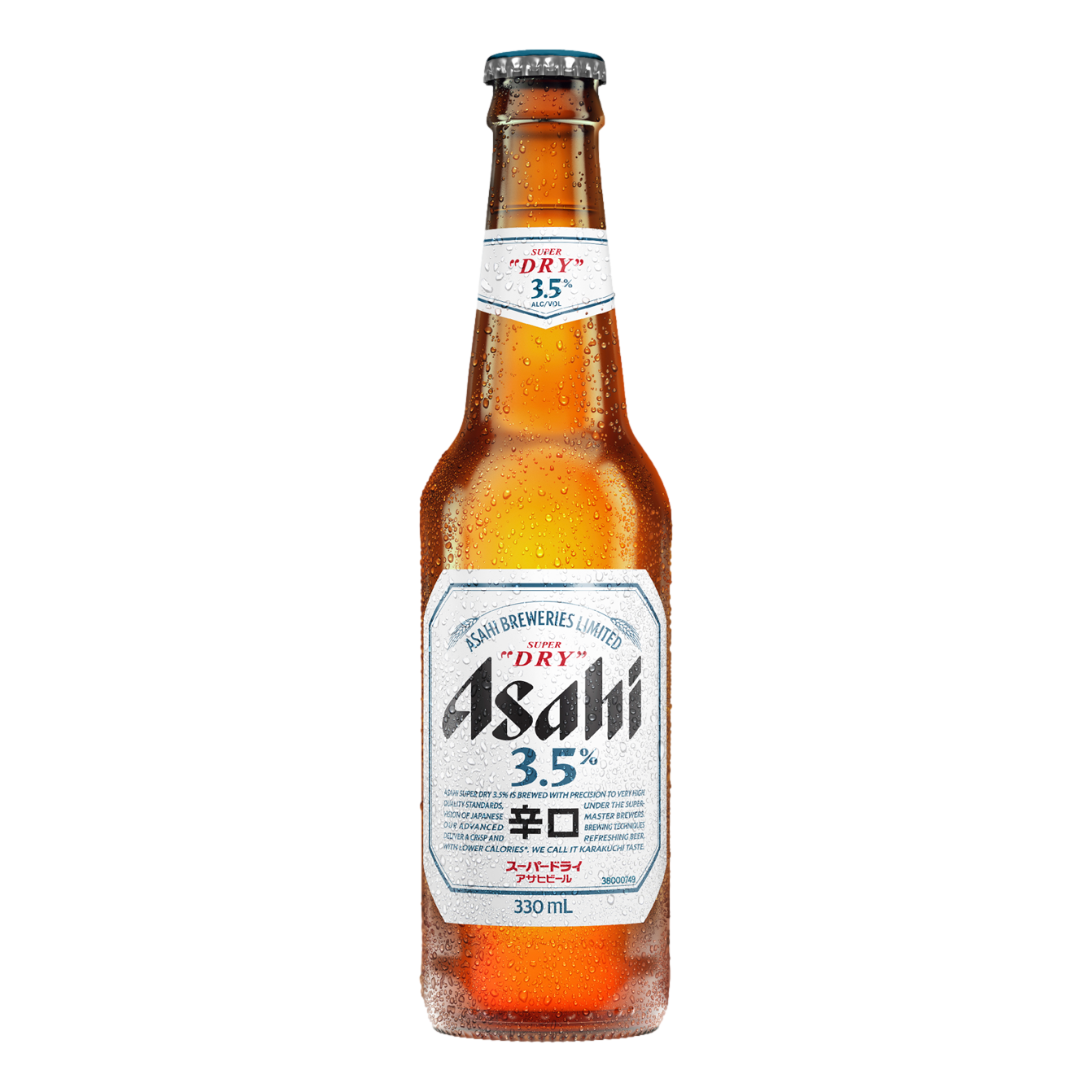 Asahi Super Dry Lager 3.5% 330ml Bottle Single