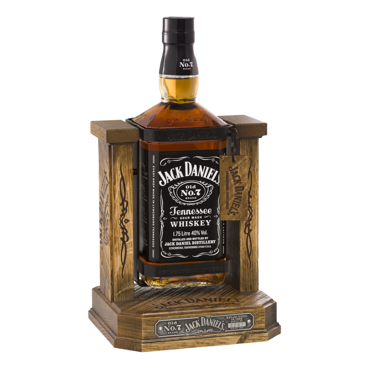 Jack Daniel's Old No.7 Tennessee Whiskey 1.75L Wooden Cradle