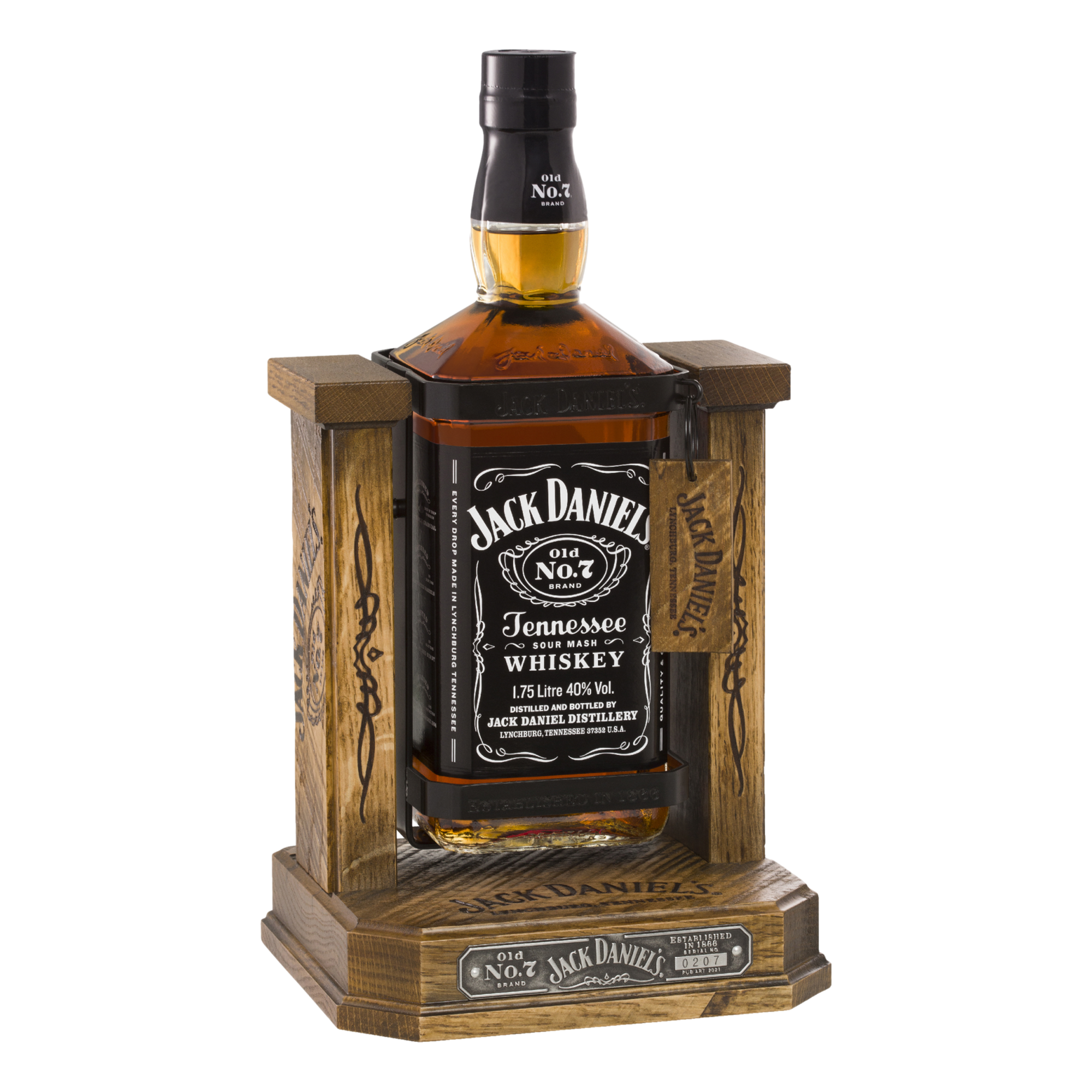 Jack Daniel's Old No.7 Tennessee Whiskey 1.75L Wooden Cradle