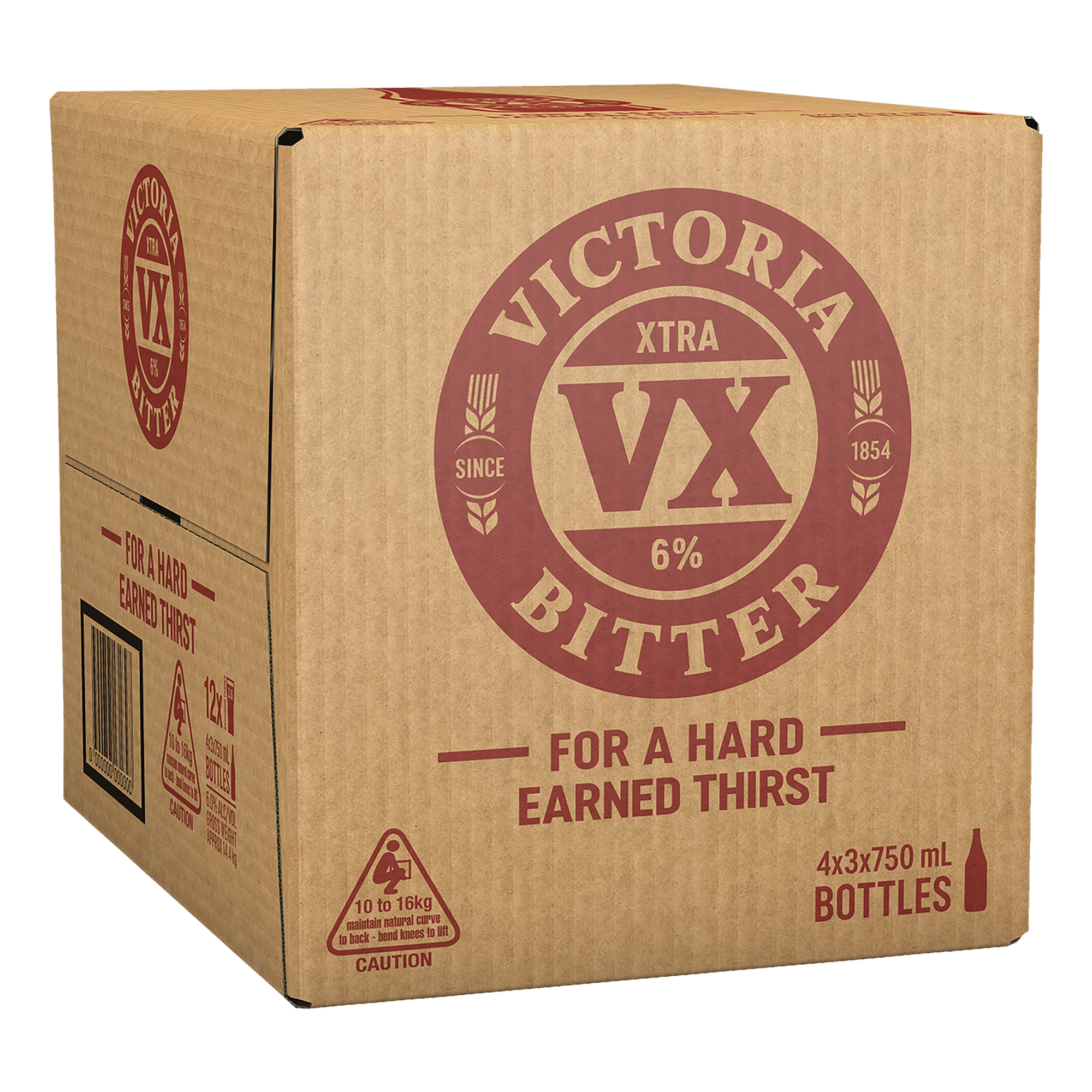 Victoria Bitter XTRA VX Lager 6% 750ml Bottle Case of 12