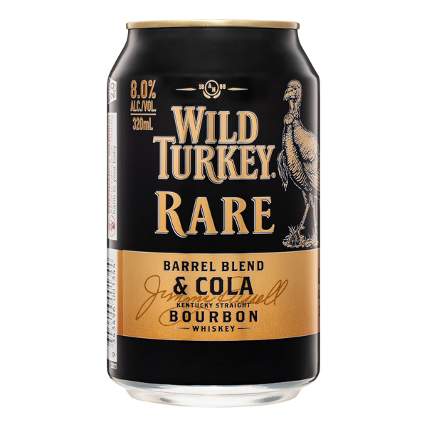 Wild Turkey Rare & Cola 8% 320ml Can Single - Camperdown Cellars