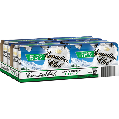 Canadian Club Whisky Zero Sugar Dry 375ml Can Case of 24