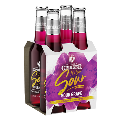 Vodka Cruiser Sour Grape 275ml Bottle 4 Pack