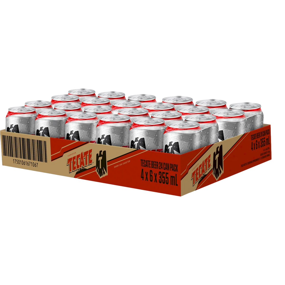 Tecate Original Mexican Cerveza 355ml Can Case of 24