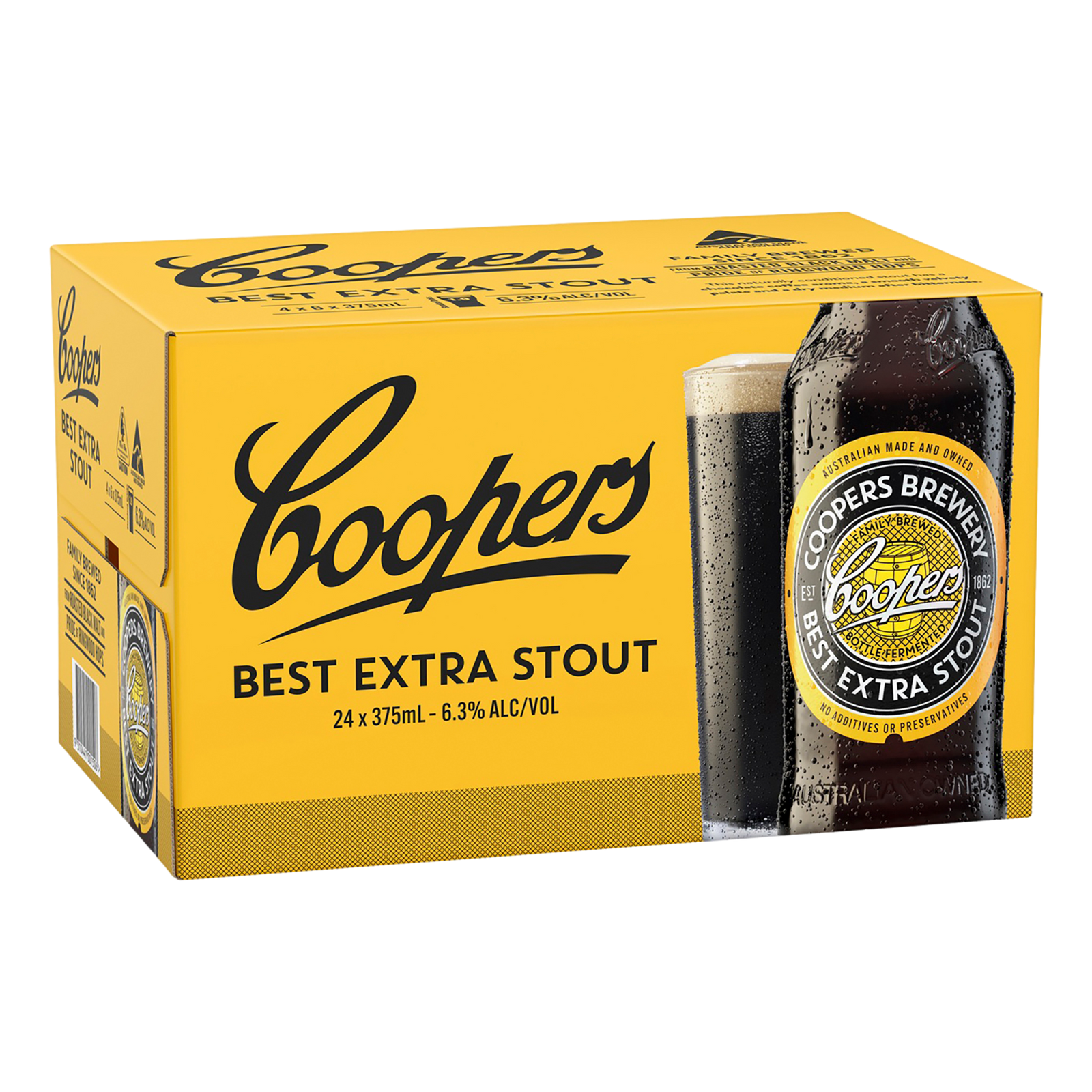 Coopers Extra Stout 6.3% 375ml Bottle Case of 24