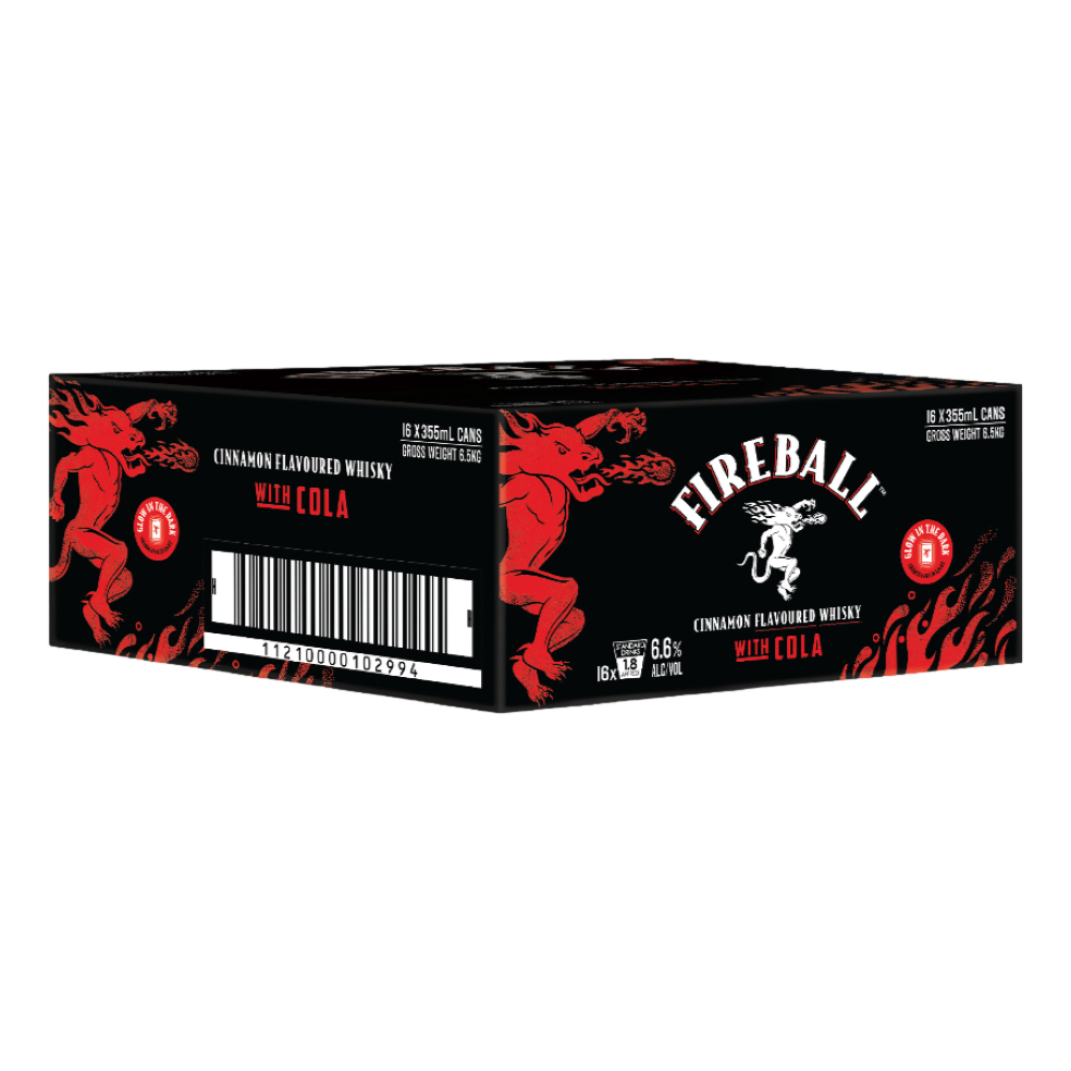 Fireball Cinnamon Whisky & Cola 6.6% 355ml Can Case of 16