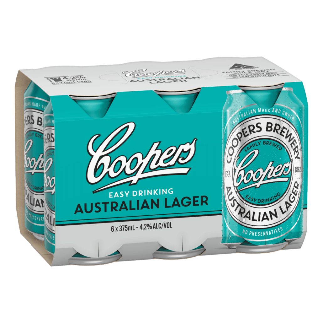 Coopers Australian Lager 375ml Can 6 Pack