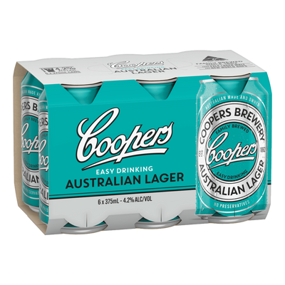 Coopers Australian Lager 375ml Can 6 Pack