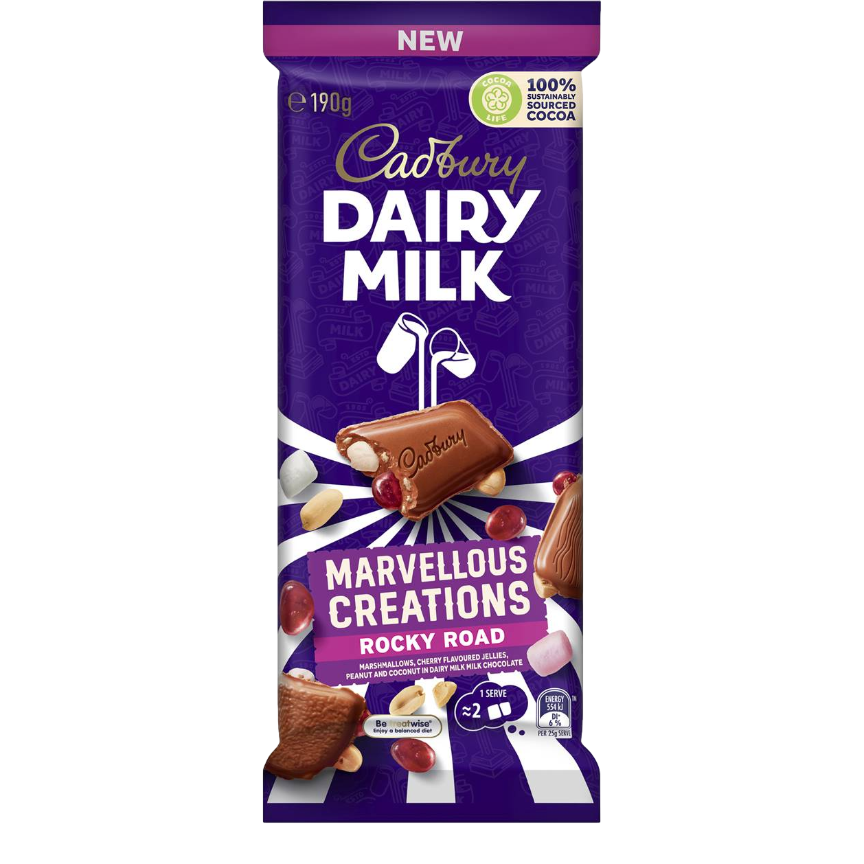 Cadbury Dairy Milk Block Marvellous Creations Rocky Road 190g