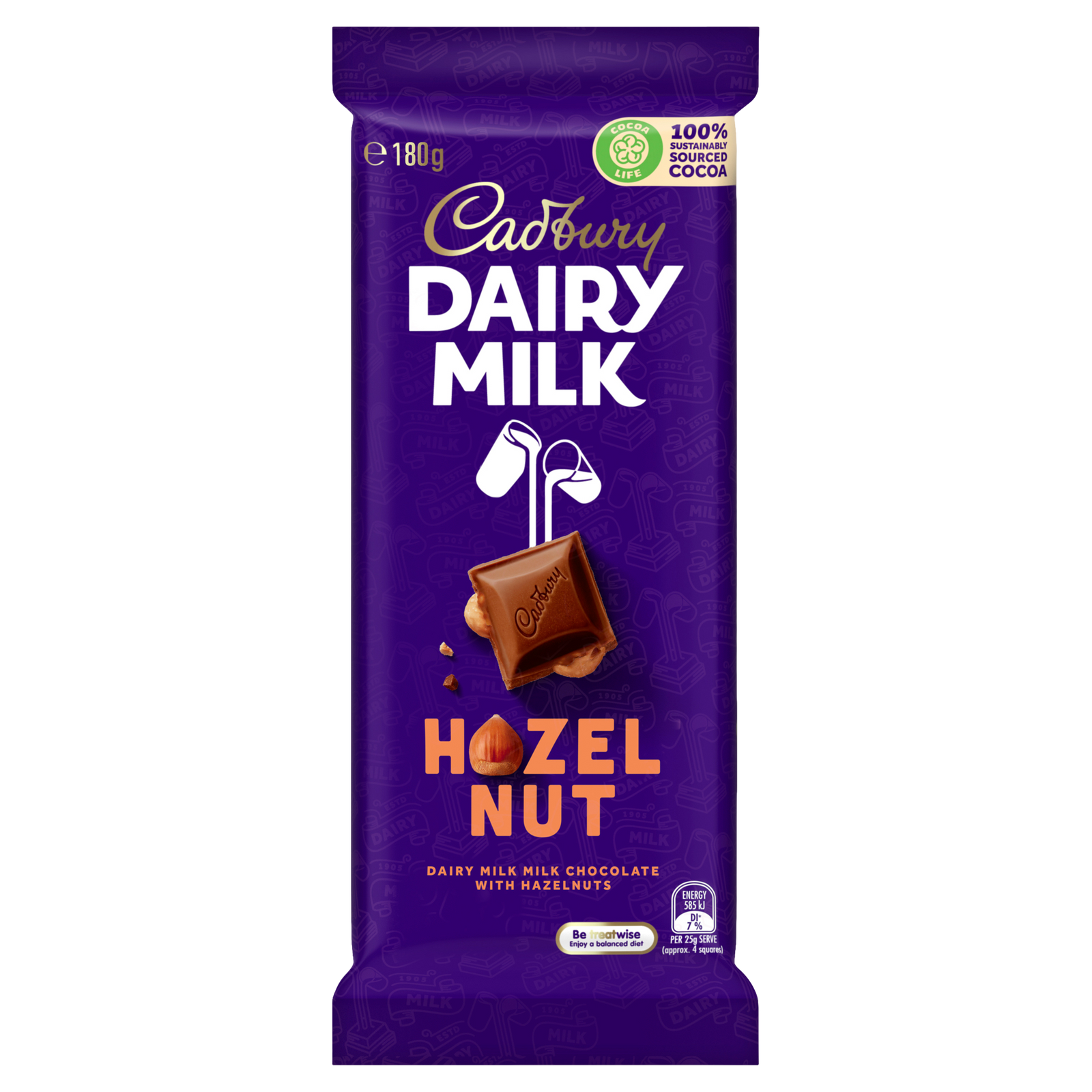 Cadbury DAIRY MILK Hazelnut Chocolate Block 180g