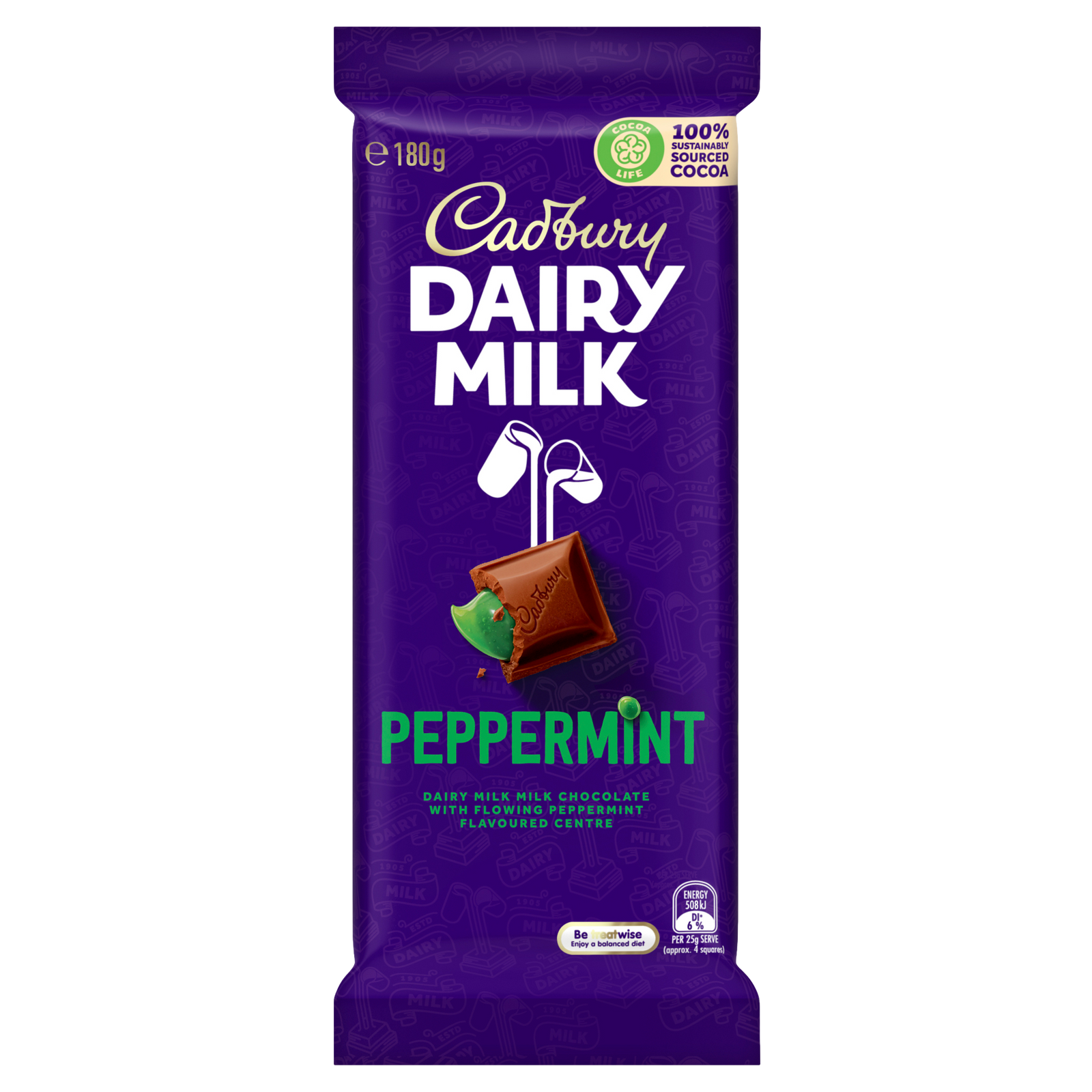 Cadbury DAIRY MILK Peppermint Chocolate Block 180g