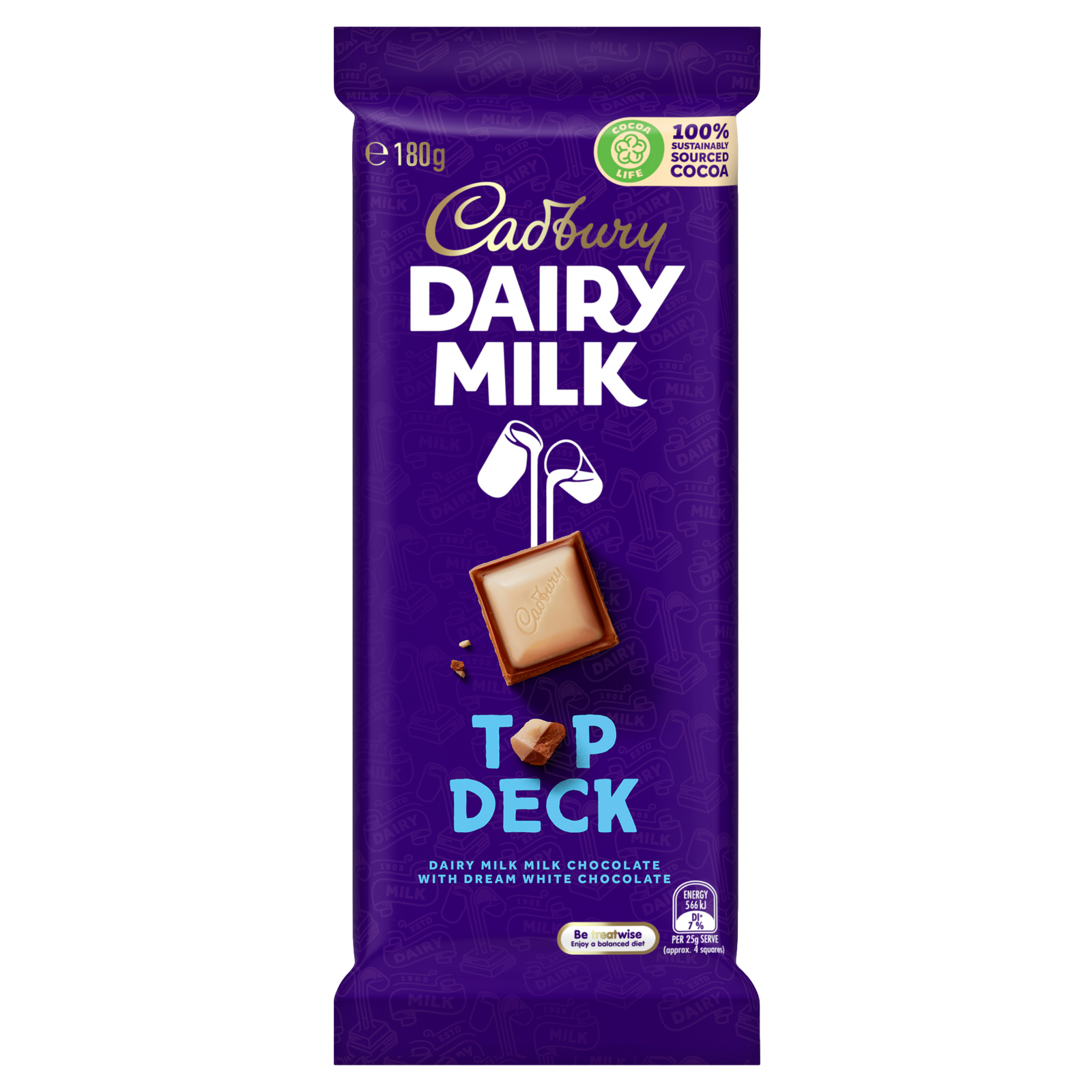 Cadbury DAIRY MILK Top Deck Chocolate Block 180g