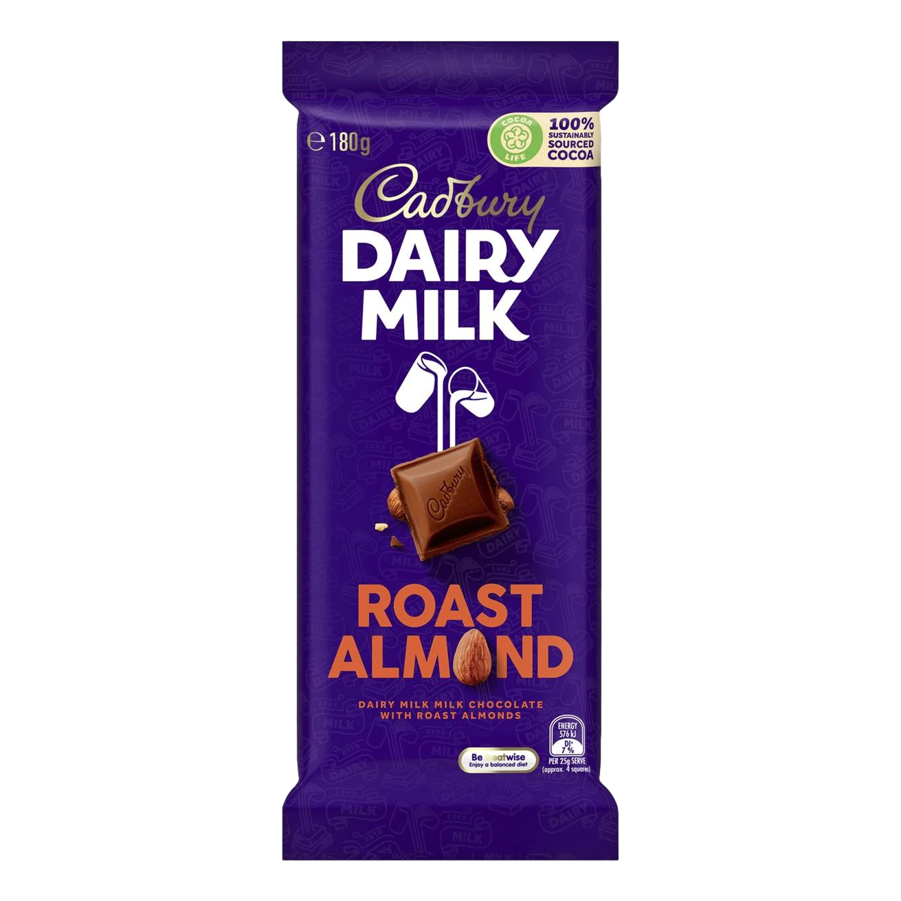 Cadbury DAIRY MILK Roast Almond Chocolate Block 180g