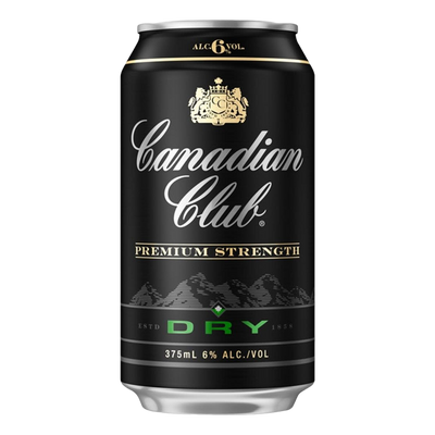 Canadian Club Whisky & Dry Premium 6% 375ml Can Case of 24