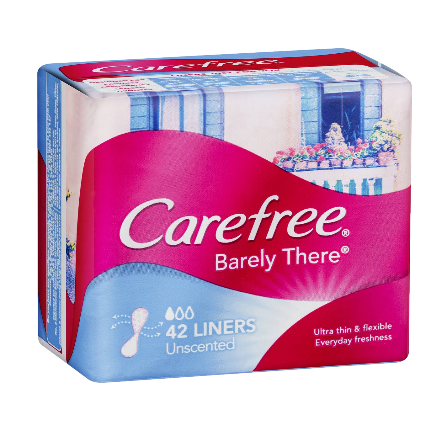 Carefree Panty Liner Barely There Unscented 42 Pack - Camperdown Cellars